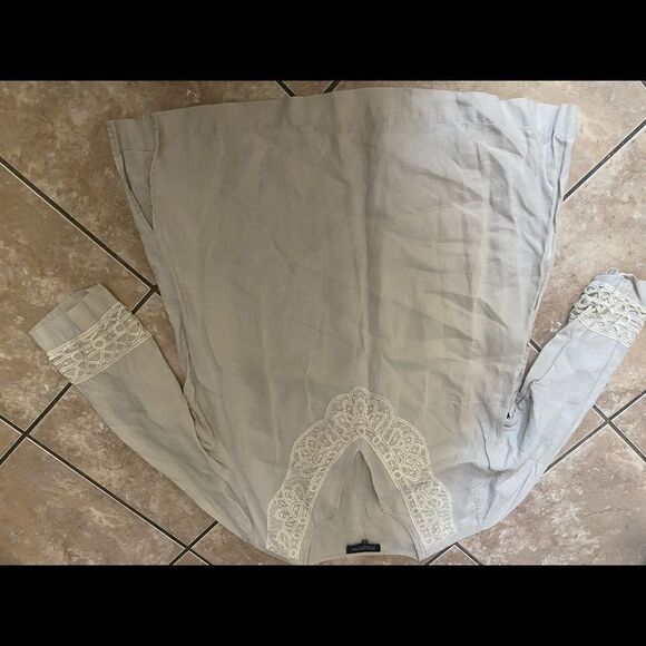 Jones New York 1X Crochet 100% Linen Tunic Blouse - Picture 1 of 7